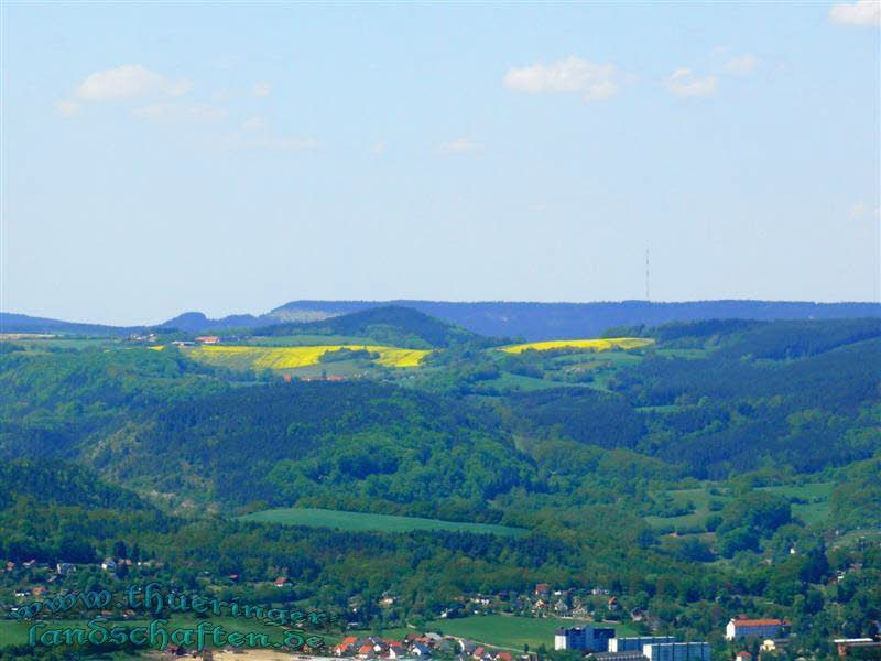 Blick vom Kulm Saalfeld in Richtung Sender Saalfeld-Remda