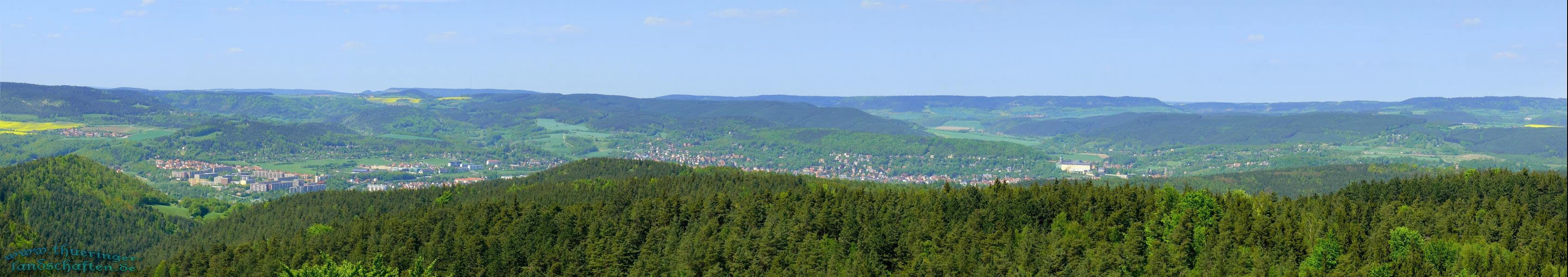Blick vom Kulm Saalfeld auf Rudolstadt