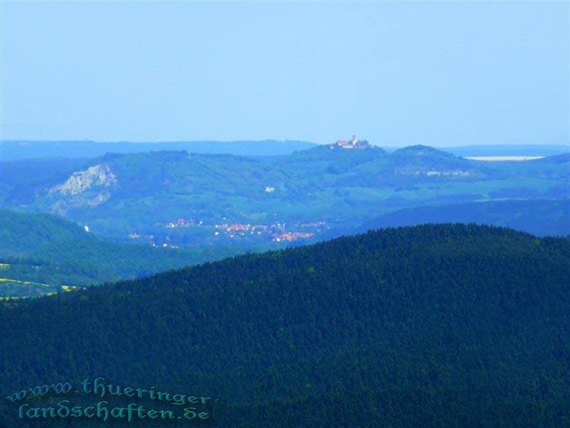 Blick vom Kulm Saalfeld auf die Leuchtenburg bei Kahla