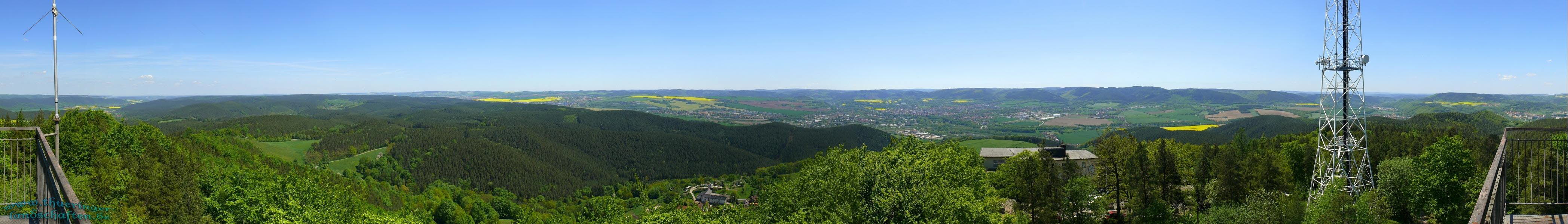 Blick vom Kulm Saalfeld nach Sden - Unterwellenborn, Saalfeld, Saaletal