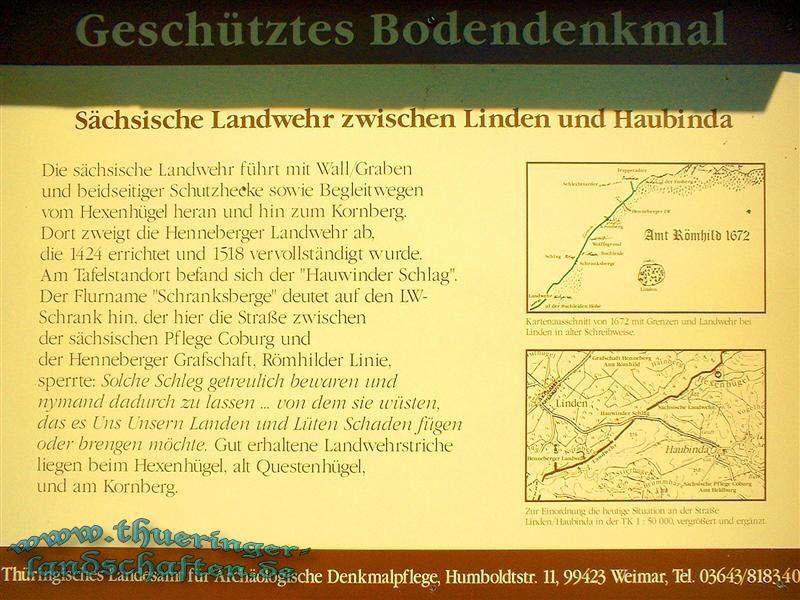 Landwehr zwischen Linden und Haubinda