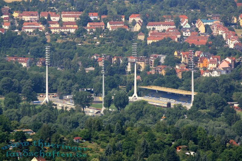 Weitsicht vom Fuchsturm auf dem Hausberg (Ernst-Abbe-Stadion)