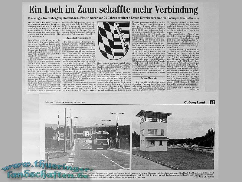 Grenzmuseum Eisfeld - Historische Zeitungsartikel