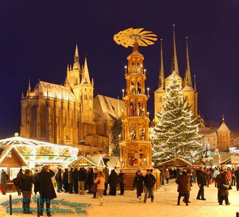 Weihnachtsmarkt Erfurt bei Nacht